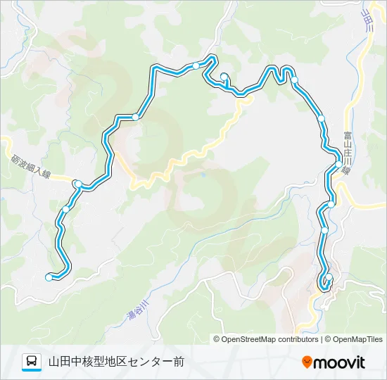 清水線（山田中核型地区センター前行き） バスの路線図
