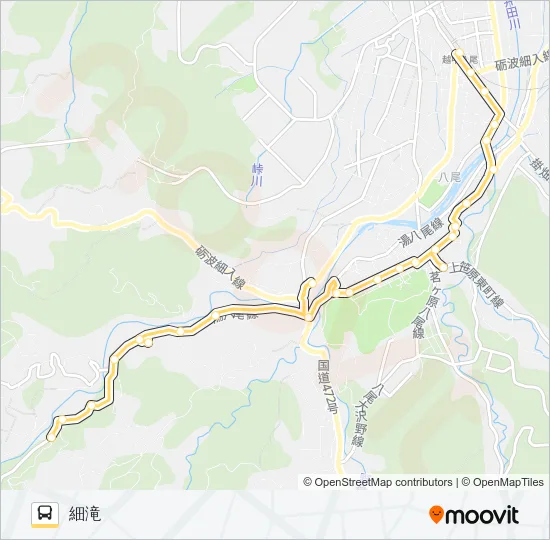 室牧線（細滝行き） バスの路線図