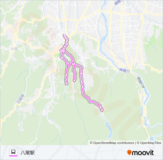 桐谷・茗ケ原線（1便） バスの路線図