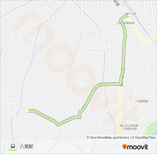 八尾高校線（八尾駅行き） bus Line Map