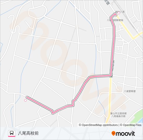 八尾高校線（八尾高校行き） bus Line Map
