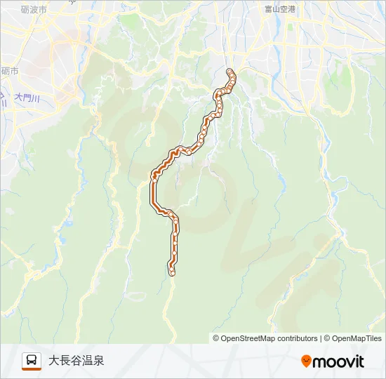 大長谷線（大長谷温泉行き） バスの路線図