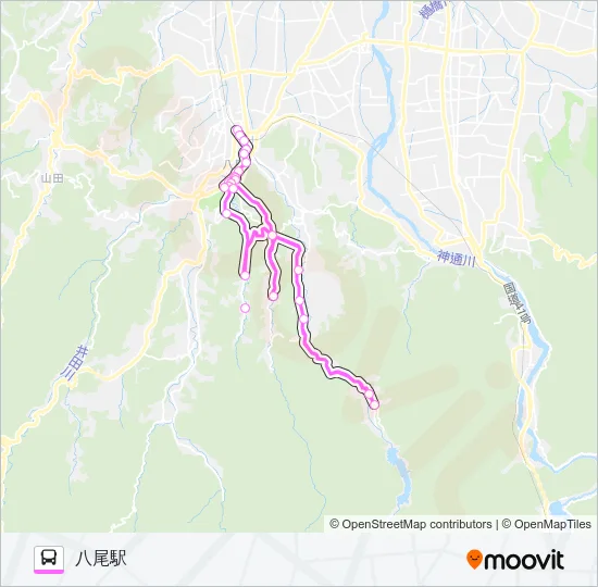桐谷・茗ケ原線（2便～4便） バスの路線図