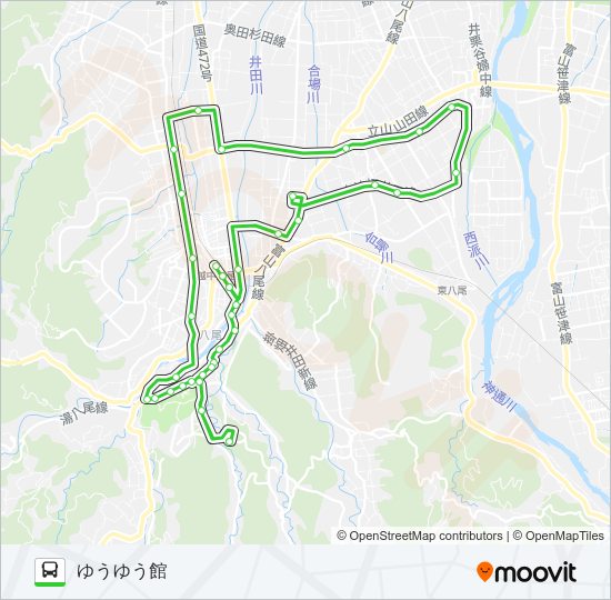 杉原線（ゆうゆう館循環）右回り Bus Line Map