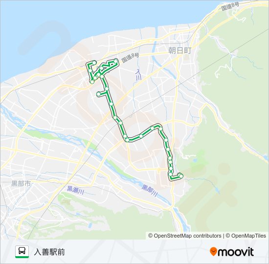 のらんマイ・カー　舟見線 bus Line Map