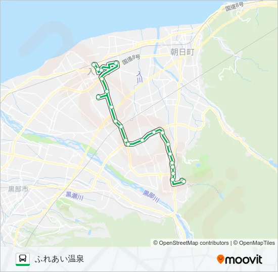 のらんマイ・カー　舟見線 Bus Line Map