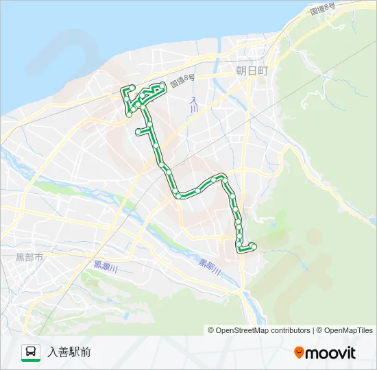 のらんマイ・カー　舟見線 Bus Line Map