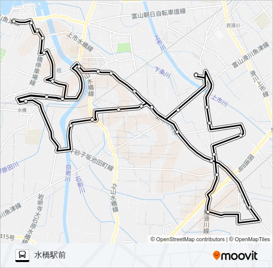 水橋ふれあいコミュニティバス　モーニング１便 bus Line Map