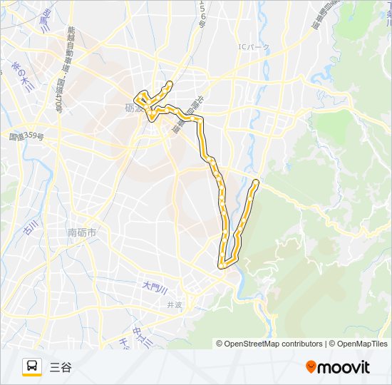 砺波市営バス　庄川線 バスの路線図