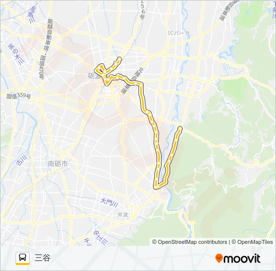 砺波市営バス　庄川線 Bus Line Map