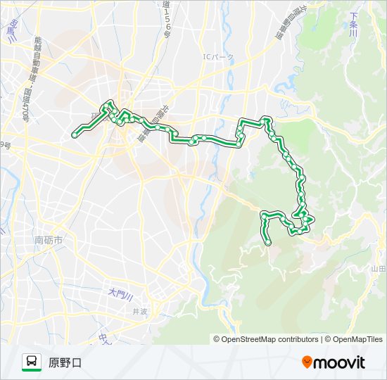 砺波市営バス　栴檀山線 バスの路線図