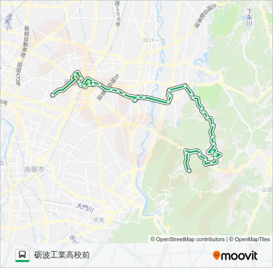 砺波市営バス　栴檀山線 Bus Line Map