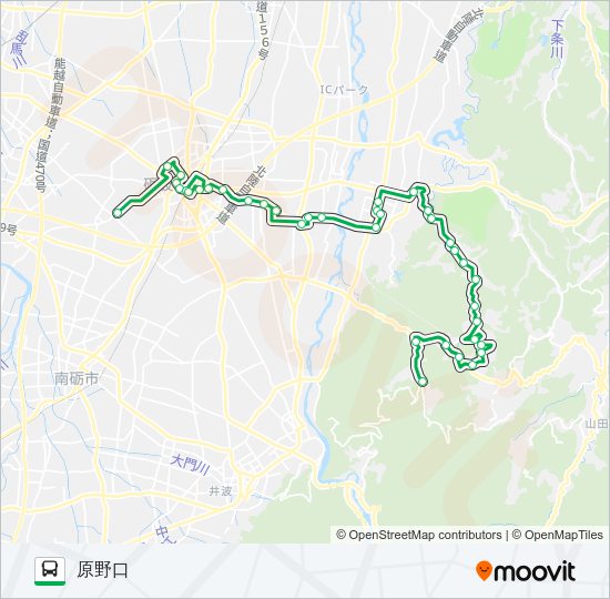 砺波市営バス　栴檀山線 Bus Line Map