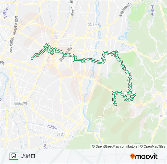 砺波市営バス　栴檀山線 Bus Line Map