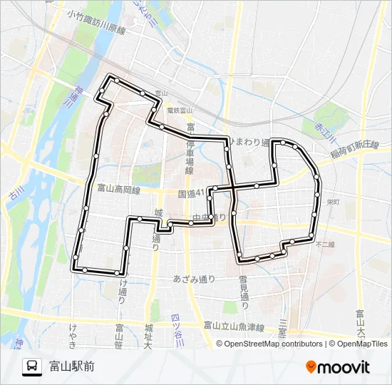 まいどはやバス　西ルート バスの路線図