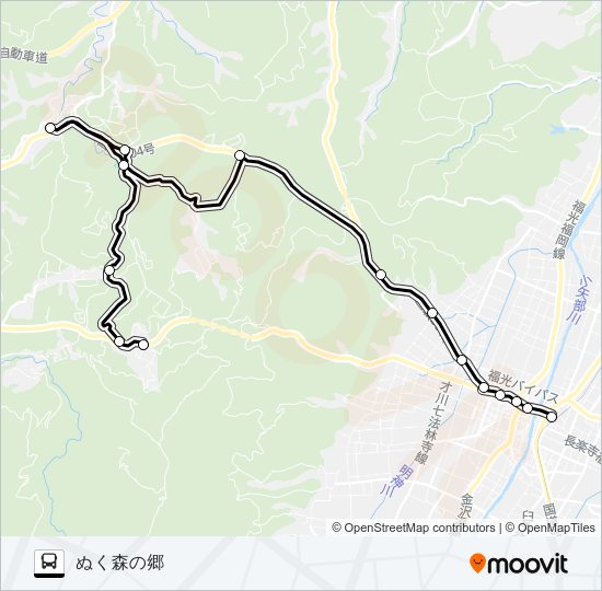 土山線（小又西口方面1便） Bus Line Map