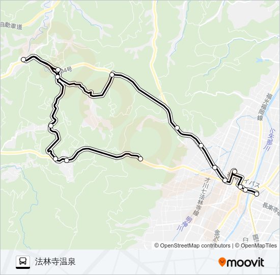 土山線（小又西口方面2便） バスの路線図