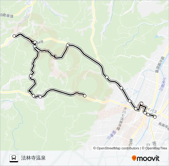 土山線（小又西口方面2便） バスの路線図