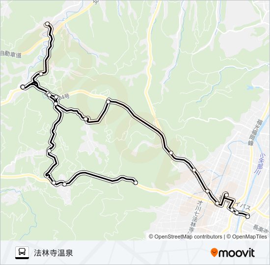 土山線（小又西口方面3便） バスの路線図
