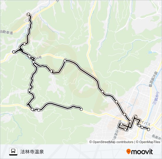 土山線（小又西口方面4便） バスの路線図