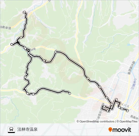 土山線（小又西口方面4便） バスの路線図