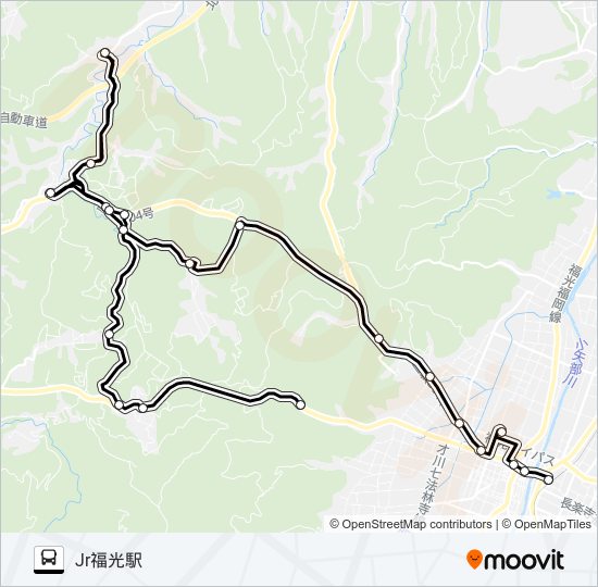 土山線（JR福光駅方面3便） バスの路線図