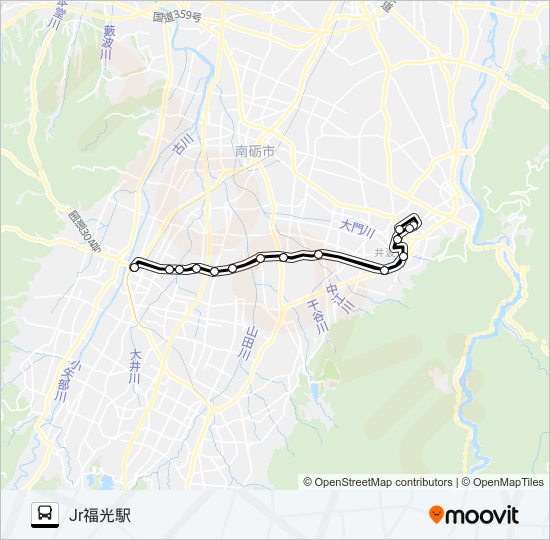 井波福光線（1･5･6･7便） bus Line Map