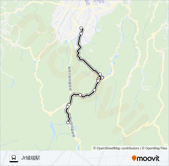 成出城端線（城端方面・成出発） bus Line Map