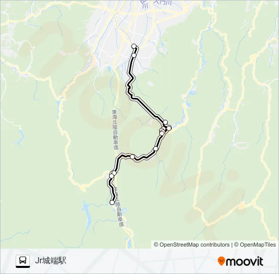 成出城端線（城端方面・成出発） バスの路線図