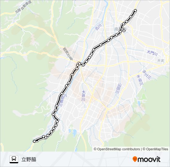 立野脇線（立野脇方面2-5便） bus Line Map