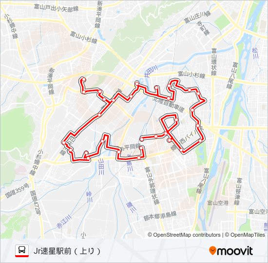 鵜坂・朝日線（1・3便） bus Line Map