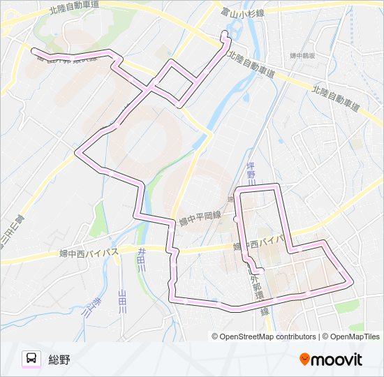 速星中学通学ルート（2便） bus Line Map