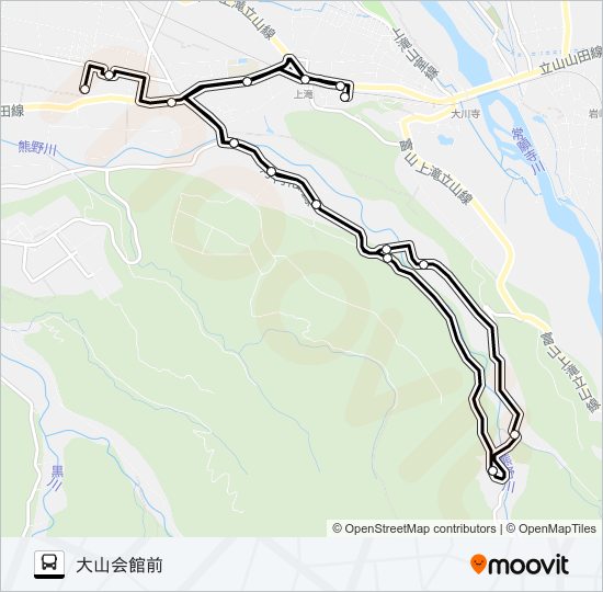 市営大山コミュニティバス　西小俣循環線 バスの路線図