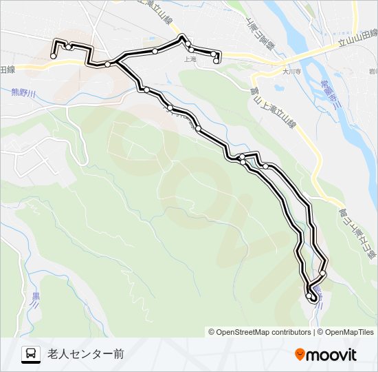 市営大山コミュニティバス　西小俣循環線 バスの路線図