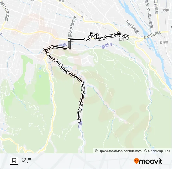 市営大山コミュニティバス　小坂線（小坂行き） バスの路線図