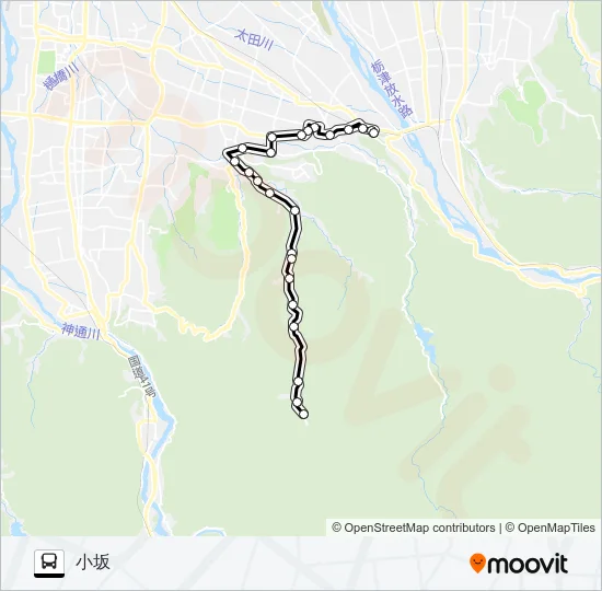市営大山コミュニティバス　小坂線（小坂行き） バスの路線図