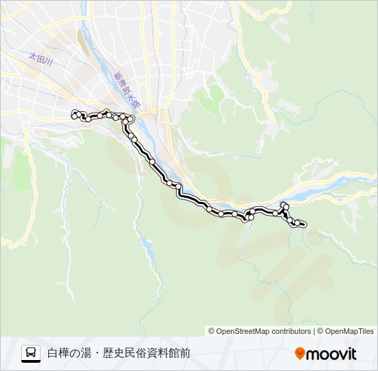 市営大山コミュニティバス　才覚地線（中地山行き）  Line Map