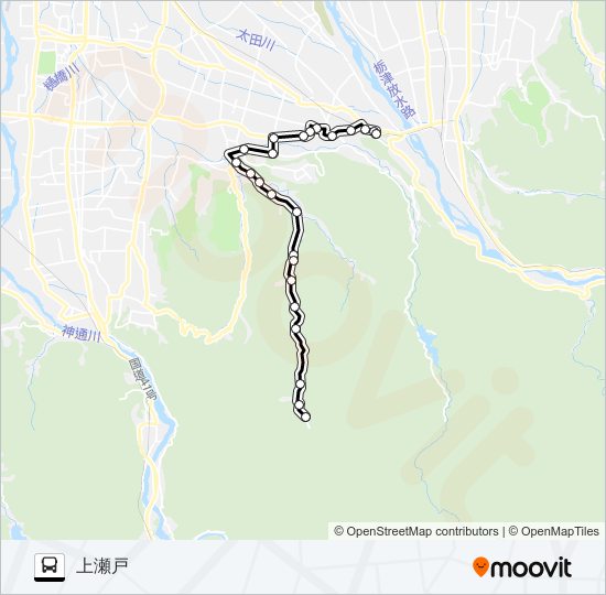 市営大山コミュニティバス　小坂線（大山会館前行き） バスの路線図