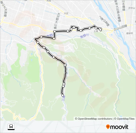 市営大山コミュニティバス　小坂線（大山会館前行き） バスの路線図
