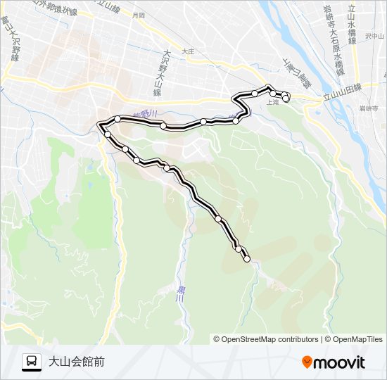 市営大山コミュニティバス　楜ヶ原線（大山会館前行き）  Line Map