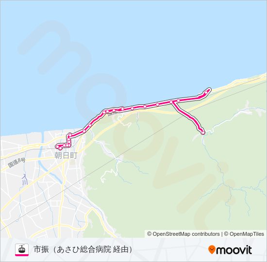 ［市振線］（泊駅～市振～泊駅） gondola Line Map