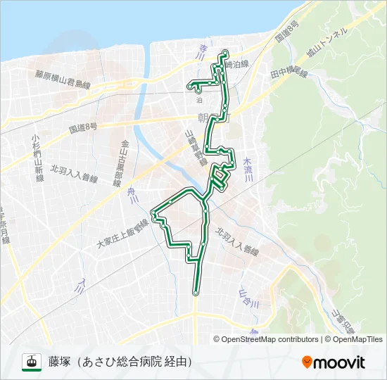 ［藤塚線］（泊駅～藤塚～泊駅） Gondola Line Map