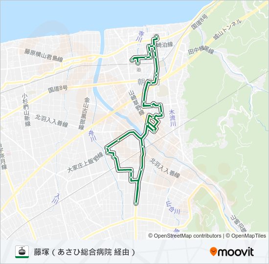 ［藤塚線］（泊駅～藤塚～泊駅） ゴンドラの路線図