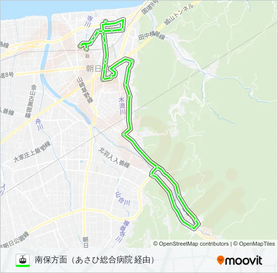 ［南保線］（泊駅～南保方面～泊駅） ゴンドラの路線図