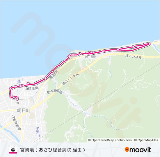 ［宮崎境線］（泊駅～宮崎境方面～泊駅） gondola Line Map