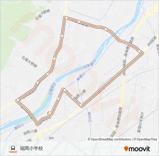 向野循環線（第１便） バスの路線図