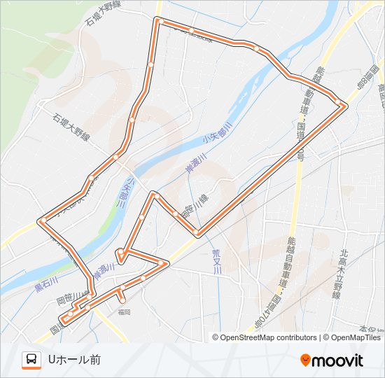 向野循環線（第２便） Bus Line Map