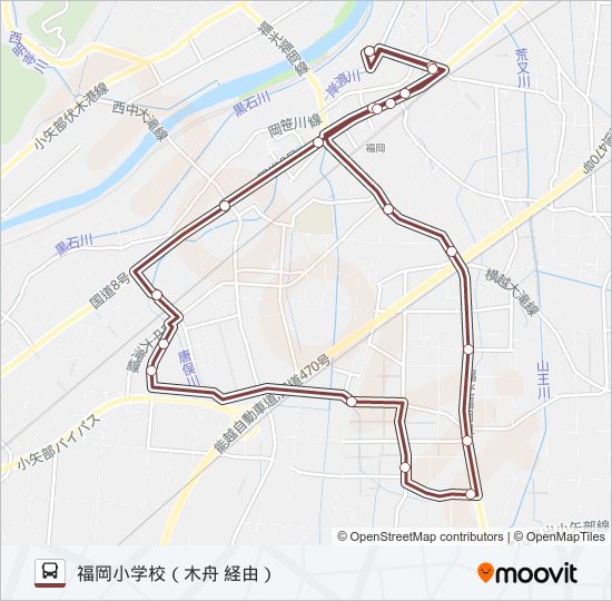 南廻循環線（木舟経由） バスの路線図