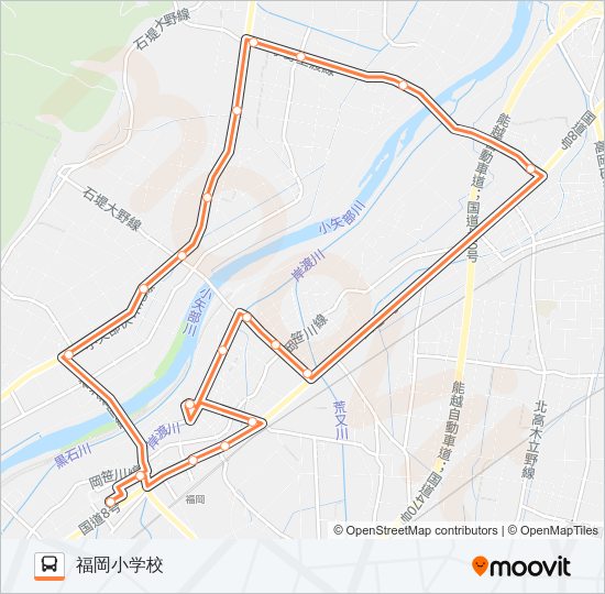 向野循環線（第３～５便） バスの路線図