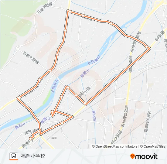 向野循環線（第３～５便） バスの路線図